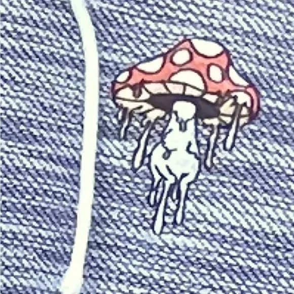 Dikotomy Pullover Hoodie Size M Melting Mushroom Navy & White - Picture 3 of 10